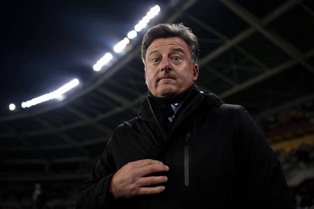 Turin, Italy, 7th January 2026. Kosta Runjaic Head coach of Udinese Calcio reacts as he looks on prior to kick off in the Torino vs Udinese Serie A match at Stadio Grande Torino, Turin. Picture credit should read: Jonathan Moscrop Sportimage EDITORIAL USE ONLY. No use with unauthorised audio, video, data, fixture lists, club league logos or live services. Online in-match use limited to 120 images, no video emulation. No use in betting, games or single club league player publications. SPI_003_JM_TORO_UDINESE_ SPI-4408-0003