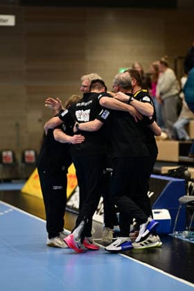 Handball I Women I Season 2025 2026 I 1 HBF I 12 Matchday I Buxtehuder SV HSG Blomberg Lippe I 07 01 2026 Cheers, excitement, enthusiasm, euphoria, joy, happiness, cheerfulness at HSG Blomberg Lippe Staff and coaching team Steffen Birkner Buxtehude Halle Nord Niedersachsen Germany Copyright: xLobeca FelixxSchlikisx