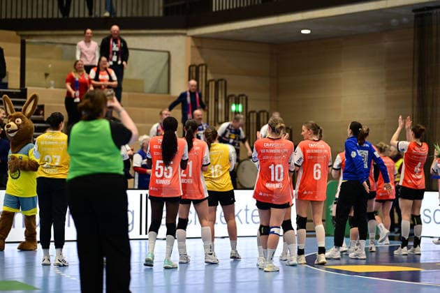 Handball I Women I Season 2025 2026 I 1 HBF I 12 Matchday I Buxtehuder SV HSG Blomberg Lippe I 07 01 2026 Cheers, excitement, enthusiasm, euphoria, joy, happiness, cheerfulness at HSG Blomberg Lippe together with the fans who traveled with them Buxtehude Halle Nord Niedersachsen Germany Copyright: xLobeca FelixxSchlikisx