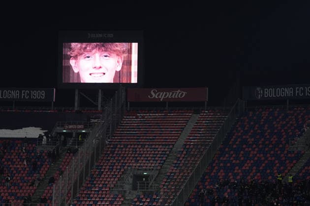 A moment for Giovanni Tamburi, victim of Crans-Montana during the Serie A soccer match between Bologna and Atalanta at the Renato DallÕAra Stadium in Bologna, north Italy - Wednesday, January 7, 2026 -  Copyright: xMassimoxPaolone LaPressex