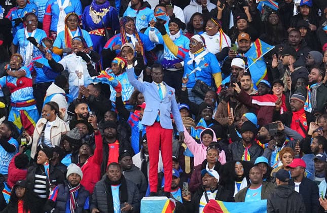 DR Congo fans looks on during the Africa Cup Of Nations match between Algeria and DR Congo at Moulay El Hassan Stadium on January 6, 2026 in Rabat, Morocco. (Photo by Thor Wegner DeFodi Images) - *** DR Congo fans looks on during the Africa Cup Of Nations match between Algeria and DR Congo at Moulay El Hassan Stadium on January 6, 2026 in Rabat, Morocco Photo by Thor Wegner DeFodi Images