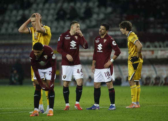 CALCIO - Serie A - Torino FC vs Udinese Calcio Ardian Ismajli of Torino FC and Giovanni Simeone of Torino FC during the Italian Serie A, 2025 26 season, football match between Torino FC and Udinese Calcio, on 07 January 2026 at Stadio Olimpico â?? Grande Torino , Turin Italy. Photo Nderim KACELI Turin Italy  Copyright: xIPAxSport ABACAx