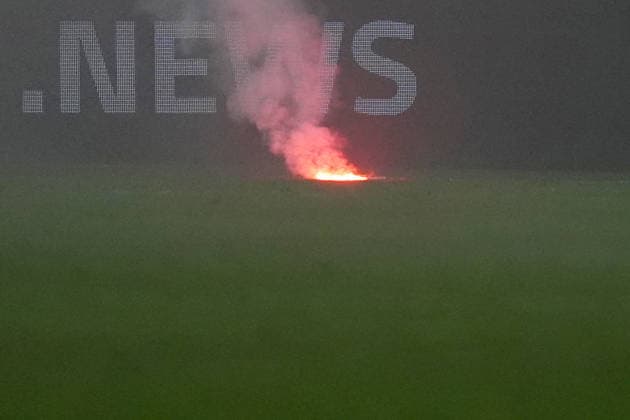 Smoke bomb during the Serie A soccer match between Parma and Inter at the Tardini Stadium in Parma , north Italy - Wednesday , January 07 , 2025. - Soccer .  Copyright: xSpada LaPressex