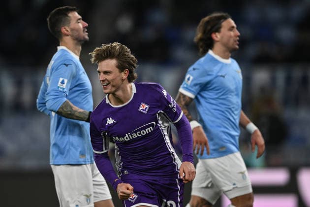 As Roma 07 01 2026 - campionato di calcio serie A Lazio-Fiorentina foto Antonello Sammarco Image nella foto: esultanza gol Albert Gudmundsson 