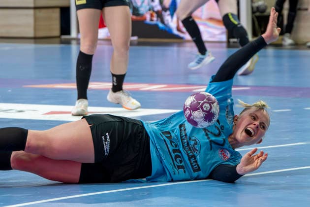 Handball Bundesliga Women, Season 2025 2026 SV Union Halle Neustadt vs Thüringer HC Halle, Germany 07 January 2026 In the picture Jana Leonie Scheib Thueringer HC Halle Saale SWH Arena Sachsen Anhalt Germany
