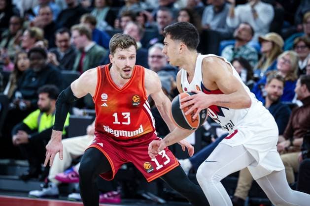 Andreas Obst 13 FC Bayern Muenchen Basketball in action, FC Bayern Muenchen Basketball vs Kosner Baskonia Vitoria Gasteiz, Basketball, Men, Turkish Airlines EuroLeague, Regular Season, Season 2025 2026, 07 01 2026 Muenchen Bayern Germany Copyright: xkolbert-press MartinxAgüerax