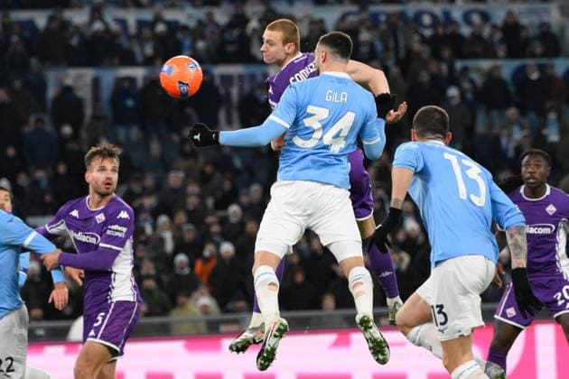 CALCIO - Serie A - SS Lazio vs ACF Fiorentina Lazioâ??s Mario Gila during the Italian Football Championship League A 2025 2026 match between SS Lazio vs ACF Fiorentina at the Olimpic Stadium in Rome on 07 January 2026. Rome Italy  Copyright: xIPAxSport ABACAx