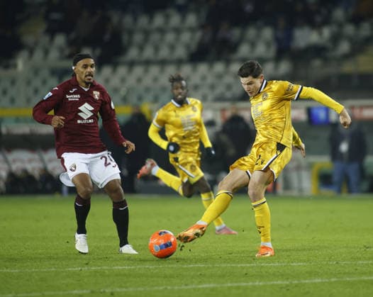 CALCIO - Serie A - Torino FC vs Udinese Calcio Jurgen Ekkelenkamp of Udinese Calcio during the Italian Serie A, 2025 26 season, football match between Torino FC and Udinese Calcio, on 07 January 2026 at Stadio Olimpico â?? Grande Torino , Turin Italy. Photo Nderim KACELI Turin Italy  Copyright: xIPAxSport ABACAx