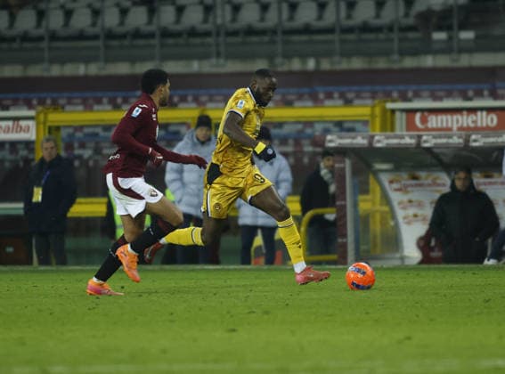 CALCIO - Serie A - Torino FC vs Udinese Calcio Keinan Davis of Udinese Calcio during the Italian Serie A, 2025 26 season, football match between Torino FC and Udinese Calcio, on 07 January 2026 at Stadio Olimpico â?? Grande Torino , Turin Italy. Photo Nderim KACELI Turin Italy  Copyright: xIPAxSport ABACAx