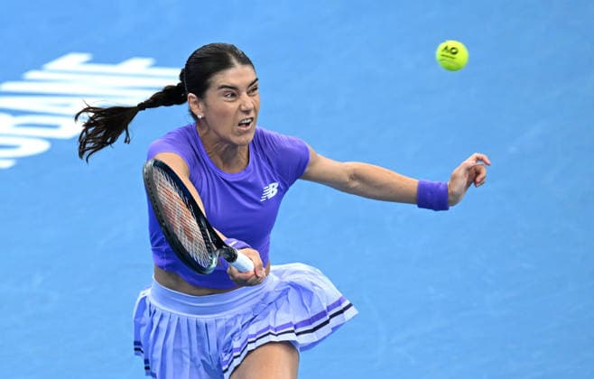 TENNIS BRISBANE INTERNATIONAL, Sorana Cirstea of Romania in action against Aryna Sabalenka of Belarus during day five of the Brisbane International tennis tournament at Pat Rafter Arena in Brisbane, Thursday, January 8, 2026. ( NO ARCHIVING, EDITORIAL USE ONLY BRISBANE QUEENSLAND AUSTRALIA  Copyright: xDARRENxENGLANDx 20260108153565610101