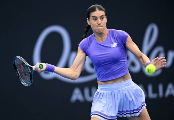 TENNIS BRISBANE INTERNATIONAL, Sorana Cirstea of Romania in action against Aryna Sabalenka of Belarus during day five of the Brisbane International tennis tournament at Pat Rafter Arena in Brisbane, Thursday, January 8, 2026. ( NO ARCHIVING, EDITORIAL USE ONLY BRISBANE QUEENSLAND AUSTRALIA  Copyright: xDARRENxENGLANDx 20260108115432807675