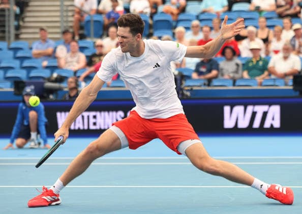January 8, 2026, Sydney, New South Wales, Australia: HUBERT HURKACZ of Poland during the match against T. Griekspoor of Netherlands in the single competition group F during the United Cup at Ken Rosewall Arena, Sydney, Australia. Sydney Australia - ZUMAc278 20260108_zsp_c278_001 Copyright: xMarcinxCholewinskix