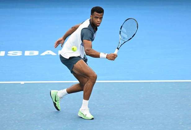 TENNIS BRISBANE INTERNATIONAL, Giovanni Mpetshi Perricard of France in action against Rinky Hijikata of Australia during day five of the Brisbane International tennis tournament at Pat Rafter Arena in Brisbane, Thursday, January 8, 2026. ( NO ARCHIVING, EDITORIAL USE ONLY BRISBANE QUEENSLAND AUSTRALIA  Copyright: xDARRENxENGLANDx 20260108128810185814