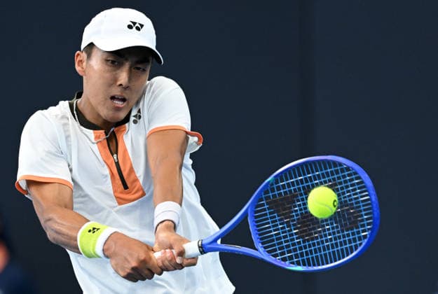 TENNIS BRISBANE INTERNATIONAL, Rinky Hijikata of Australia in action against Giovanni Mpetshi Perricard of France during day five of the Brisbane International tennis tournament at Pat Rafter Arena in Brisbane, Thursday, January 8, 2026. ( NO ARCHIVING, EDITORIAL USE ONLY BRISBANE QUEENSLAND AUSTRALIA  Copyright: xDARRENxENGLANDx 20260108124479022972