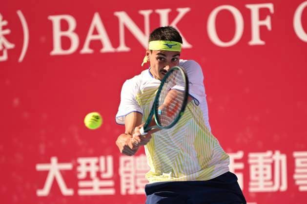 Hong Kong Tennis Open(ATP250) - Day 5 Lorenzo Sonego, an Italian tennis player, during a match at the Hong Kong Tennis Open(ATP250) on January 8, 2026 in Hong Kong. (Photo by Kobe Li Nexpher Images) Hong Kong