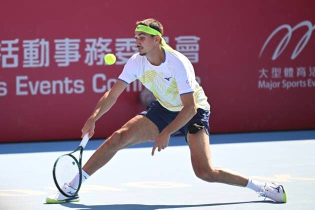 Hong Kong Tennis Open(ATP250) - Day 5 Lorenzo Sonego, an Italian tennis player, during a match at the Hong Kong Tennis Open(ATP250) on January 8, 2026 in Hong Kong. (Photo by Kobe Li Nexpher Images) Hong Kong