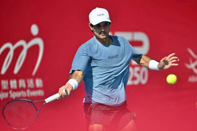 Hong Kong Tennis Open(ATP250) - Day 5 Marcos Giron, an American tennis player, during a match at the Hong Kong Tennis Open(ATP250) on January 8, 2026 in Hong Kong. (Photo by Kobe Li Nexpher Images) Hong Kong