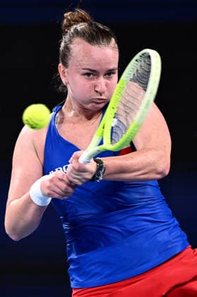 TENNIS UNITED CUP SYDNEY, Barbora Krejcikova of Czechia during the quarterfinal match against Elise Mertens of Belgium in the 2026 United Cup at Ken Rosewall Arena in Sydney, Thursday, January 8, 2026. ( NO ARCHIVING, EDITORIAL USE ONLY SYDNEY NEW SOUTH WALES AUSTRALIA  Copyright: xDANxHIMBRECHTSx 20260108168361910770