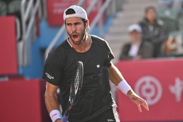 Hong Kong Tennis Open(ATP250) - Day 5 Karen Khachanov, a Russian tennis player, during a match at the Hong Kong Tennis Open(ATP250) on January 8, 2026 in Hong Kong. (Photo by Kobe Li Nexpher Images) Hong Kong