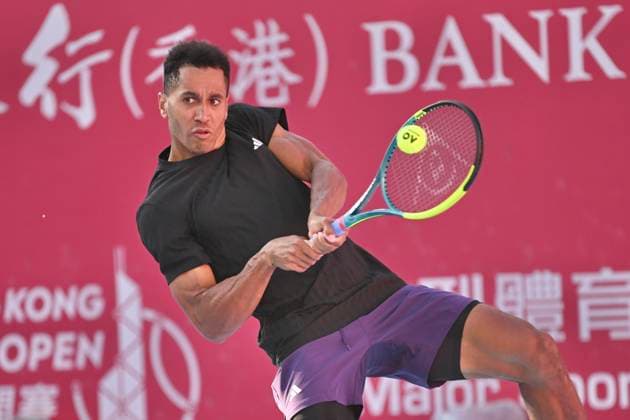 Hong Kong Tennis Open(ATP250) - Day 5 Michael Mmoh, an American tennis player, during a match at the Hong Kong Tennis Open(ATP250) on January 8, 2026 in Hong Kong. (Photo by Kobe Li Nexpher Images) Hong Kong