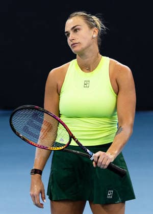 January 8, 2026, Brisbane, Qld, Australia: ARYNA SABALENKA of Belarus reacts during her WomenÃ¢â‚¬â ¢s Singles round of 16 match against SORANA CIRSTEA of Romania at the Brisbane International. Brisbane Australia - ZUMAt173 20260108_zsp_t173_010 Copyright: xStephanexThomasx