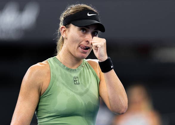 January 8, 2026, Brisbane, Qld, Australia: PAULA BADOSA of Spain reacts during her WomenÃ¢â‚¬â ¢s Singles round of 16 match against ELENA RYBAKINA of Kazakhstan at the Brisbane International. Brisbane Australia - ZUMAt173 20260108_zsp_t173_028 Copyright: xStephanexThomasx