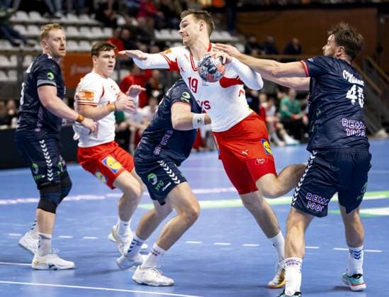 ALMERE - Mathias Gidsel of Denmark in action against Norway during the Golden League handball match between Norway and Denmark. The handball players are preparing for the European Championship, EM, Europameisterschaft SEM VAN DER WAL ANP xVIxANPxSportx xxANPxIVx 546711650 originalFilename: 546711650.jpg