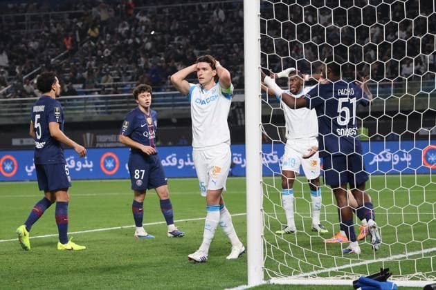OM - PSG au Koweit PHOTOPQR LA PROVENCE PHILIPPE LAURENSON ; KowevØt ; 08 01 2026 ; Trophv e des champions : l‚ÄôOlympique de Marseille (OM) affronte le Paris Saint-Germain (PSG) au Jaber Al-Ahmad International Stadium de KowevØt City (KowevØt) KowevØt KowevØt France  Copyright: xPHOTOPQR LAxPROVENCE MAXPPPxPHILIPPExLAURENSONx 20260108PVL8303 20260108PVL8303