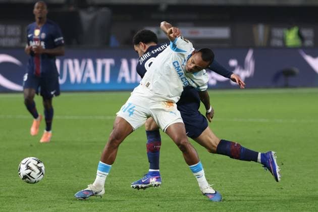 OM - PSG au Koweit PHOTOPQR LA PROVENCE PHILIPPE LAURENSON ; KowevØt ; 08 01 2026 ; Trophv e des champions : l‚ÄôOlympique de Marseille (OM) affronte le Paris Saint-Germain (PSG) au Jaber Al-Ahmad International Stadium de KowevØt City (KowevØt) KowevØt KowevØt France  Copyright: xPHOTOPQR LAxPROVENCE MAXPPPxPHILIPPExLAURENSONx 20260108PVL8324 20260108PVL8324