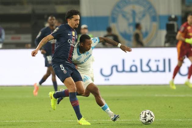 OM - PSG au Koweit PHOTOPQR LA PROVENCE PHILIPPE LAURENSON ; KowevØt ; 08 01 2026 ; Trophv e des champions : l‚ÄôOlympique de Marseille (OM) affronte le Paris Saint-Germain (PSG) au Jaber Al-Ahmad International Stadium de KowevØt City (KowevØt) KowevØt KowevØt France  Copyright: xPHOTOPQR LAxPROVENCE MAXPPPxPHILIPPExLAURENSONx 20260108PVL8328 20260108PVL8328