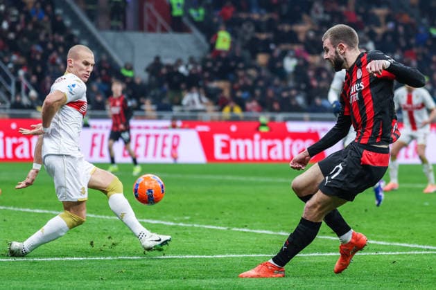AC Milan vs Genoa CFC Serie A 2025 26 08 01 2026 Strahinja Pavlovic of AC Milan seen in action during Serie A 2025 26 football match between AC Milan and Genoa CFC at San Siro Stadium in Milan Copyright: xBEAUTIFULxSPORTS Carabellix