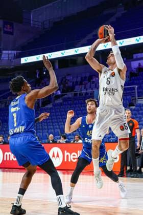 8th January 2026; Movistar Arena; Madrid, Spain; Turkish Airlines Euroleague Basketball; Spain, Real Madrid vs Maccabi Rapyd Tel Aviv; Alberto Abalde (Real Madrid) Euroleague Basketball Real Madrid v Maccabi Rapyd Tel Aviv 900 Cordon Press  900 CordonxPress LOF - Euroleague Basketball Real Madrid v Maccabi Rapyd Tel Aviv
