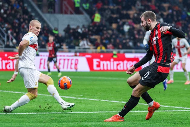 CALCIO - Serie A - AC Milan vs Genoa CFC Strahinja Pavlovic of AC Milan seen in action during Serie A 2025 26 football match between AC Milan and Genoa CFC at San Siro Stadium in Milan Milan Italy  Copyright: xIPAxSport ABACAx