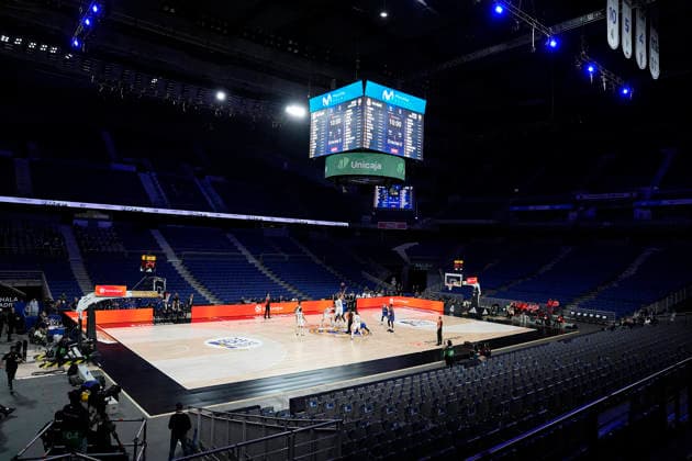 Real Madrid and Maccabi Rapyd Tel Aviv play behind closed doors his Euroleague Regular Season Round 21 match. January 8, 2026. (2026010802)