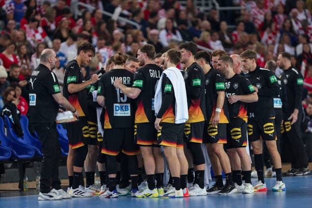 ZAGREB, CROATIA - JANUARY 8, 2026: Friendly match between Croatia and Germany, preparation for EURO 2026. German team during time-out. 