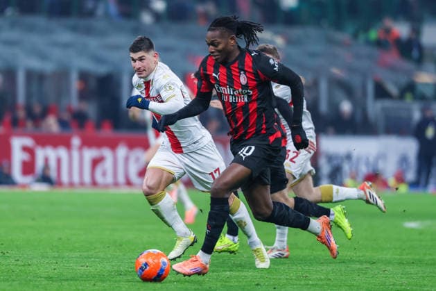 AC Milan vs Genoa CFC Serie A 2025 26 08 01 2026 Rafael Leao of AC Milan seen in action during Serie A 2025 26 football match between AC Milan and Genoa CFC at San Siro Stadium in Milan Copyright: xBEAUTIFULxSPORTS Carabellix