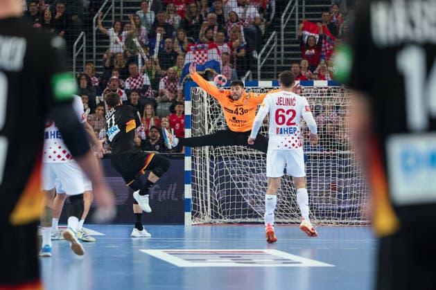 ZAGREB, CROATIA - JANUARY 8, 2026: Friendly match between Croatia and Germany, preparation for EURO 2026. SLAVIC Dino (43), GRGIC Marko (71), JELINIC Marin (62) 