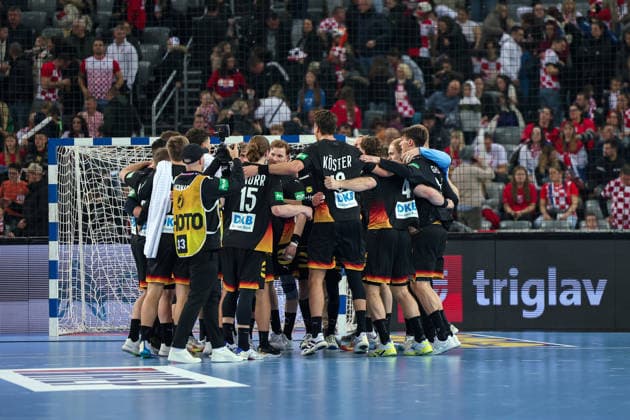 ZAGREB, CROATIA - JANUARY 8, 2026: Friendly match between Croatia and Germany, preparation for EURO 2026. German team celebrating 