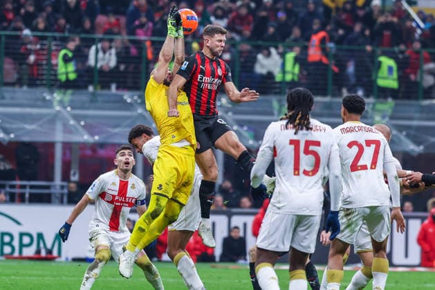 Niclas Fullkrug of AC Milan seen in action during Serie A 2025 26 football match between AC Milan and Genoa CFC at San Siro Stadium in Milan  Copyright: xFabrizioxCarabelli IPAxSportx xipa-agency.netx xx IPA_69829518 IPA_Agency_IPA69829518