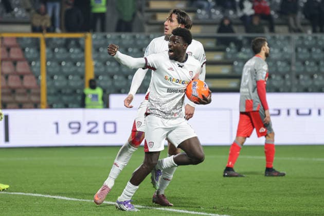 Cremonese v Cagliari, Serie A football, Cremona, Italy Cremona, Italy. 8th, January 2026. Michel Adopo (8) of Cagliari scores for 2-1 during the Serie A match between Cremonese and Cagliari at Zini Stadium in Cremona. Italy, Bergamo  Copyright: xGonzalesxPhoto StefanoxNicolix