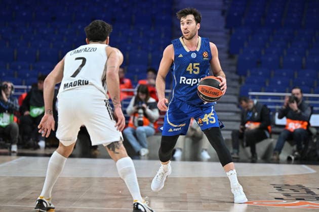 January 8, 2026, Madrid, Spain: Tamir Blatt of Maccabi Tel Aviv in action during the Turkish EuroLeague between Real Madrid and Maccabi Rapyd Tel Aviv at Movistar Arena. Final score; Real Madrid 98-86 Maccabi Rapyd Tel Aviv Madrid Spain - ZUMAs197 20260108_aaa_s197_207 Copyright: xAtilanoxGarciax