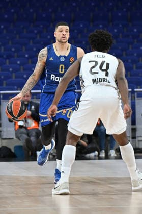 January 8, 2026, Madrid, Spain: Iffe Lundberg of Maccabi Tel Aviv in action during the Turkish EuroLeague between Real Madrid and Maccabi Rapyd Tel Aviv at Movistar Arena. Final score; Real Madrid 98-86 Maccabi Rapyd Tel Aviv Madrid Spain - ZUMAs197 20260108_aaa_s197_219 Copyright: xAtilanoxGarciax