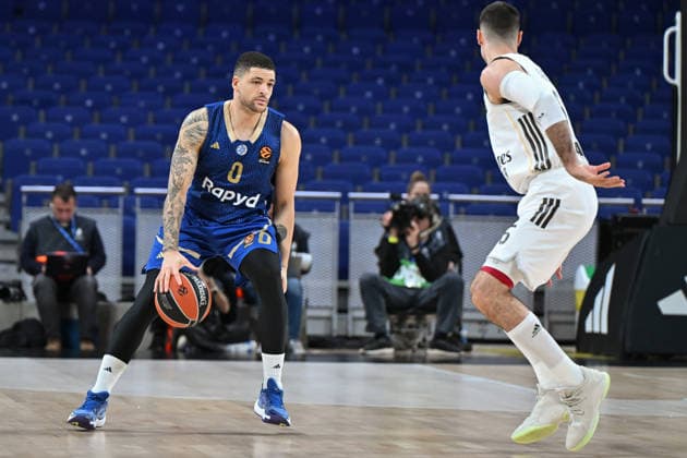 January 8, 2026, Madrid, Spain: Iffe Lundberg of Maccabi Tel Aviv in action during the Turkish EuroLeague between Real Madrid and Maccabi Rapyd Tel Aviv at Movistar Arena. Final score; Real Madrid 98-86 Maccabi Rapyd Tel Aviv Madrid Spain - ZUMAs197 20260108_aaa_s197_227 Copyright: xAtilanoxGarciax
