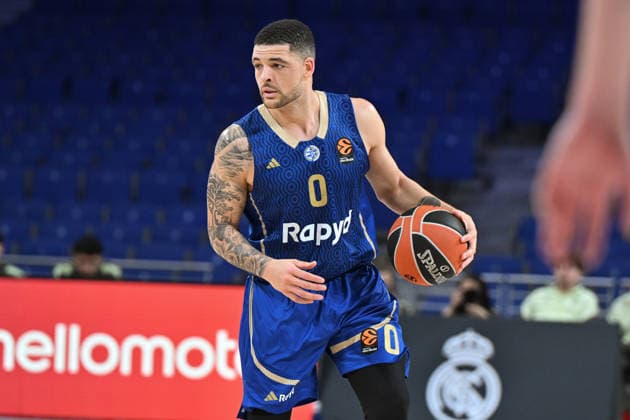 January 8, 2026, Madrid, Spain: Iffe Lundberg of Maccabi Tel Aviv in action during the Turkish EuroLeague between Real Madrid and Maccabi Rapyd Tel Aviv at Movistar Arena. Final score; Real Madrid 98-86 Maccabi Rapyd Tel Aviv Madrid Spain - ZUMAs197 20260108_aaa_s197_230 Copyright: xAtilanoxGarciax