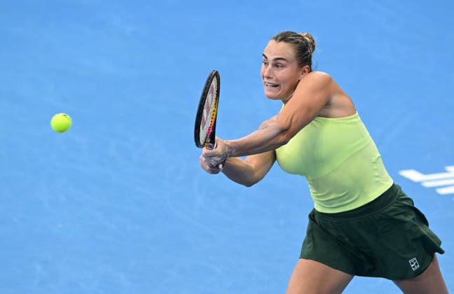 TENNIS BRISBANE INTERNATIONAL, Aryna Sabalenka of Belarus in action against Madison Keys of the USA during the quarter-finals of the Brisbane International tennis tournament at Pat Rafter Arena in Brisbane, Friday, January 9, 2026. ( NO ARCHIVING, EDITORIAL USE ONLY BRISBANE QUEENSLAND AUSTRALIA  Copyright: xDARRENxENGLANDx 20260109112372121688