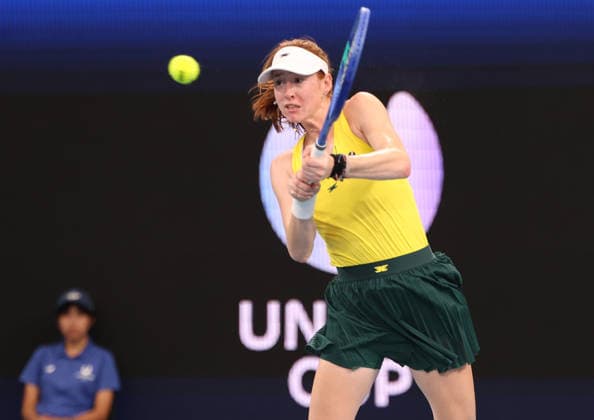 January 9, 2026, Sydney, New South Wales, Australia: MAYA JOINT of Australia in the match against.I. Swiatek of Poland in the quarterfinal United Cup at Ken Rosewall Arena, Sydney, Australia. Sydney Australia - ZUMAc278 20260109_zsp_c278_025 Copyright: xMarcinxCholewinskix