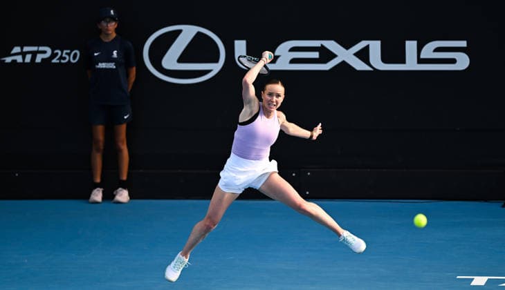Ukraine™s Elina Svitolina during her 1 4 final singles match at the 2026 ASB Classic Women™s Tennis Tournament at Manuka Doctor Arena, Auckland, New Zealand. Friday 9 January 2026. Photo: Andrew Cornaga z Auckland New Zealand Copyright: xAndrewxCornaga x