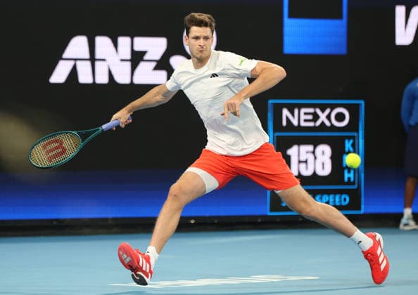 January 9, 2026, Sydney, New South Wales, Australia: HUBERT HURKACZ of Poland in the match against.A. de Minaur of Australia in the quarterfinal United Cup at Ken Rosewall Arena, Sydney, Australia. Sydney Australia - ZUMAc278 20260109_zsp_c278_029 Copyright: xMarcinxCholewinskix