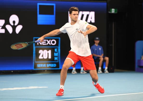 January 9, 2026, Sydney, New South Wales, Australia: HUBERT HURKACZ of Poland during the match against.A. de Minaur of Australia in the quarterfinal United Cup at Ken Rosewall Arena, Sydney, Australia. Sydney Australia - ZUMAc278 20260109_zsp_c278_032 Copyright: xMarcinxCholewinskix