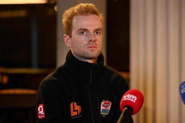 PC Iserbyt Eli - ending career WAREGEM, BELGIUM - JANUARY 09 : Iserbyt Eli (BEL) of Pauwels Sauzen - Altez Industriebouw talking to the press during a press conference, PK, Pressekonferenz about ending his career due to medical problems at the Lybover, Waregem on January 09, 2026 in Waregem, Belgium, 09 01 2026 Waregem Belgium  Copyright: xNicoxVereeckenx